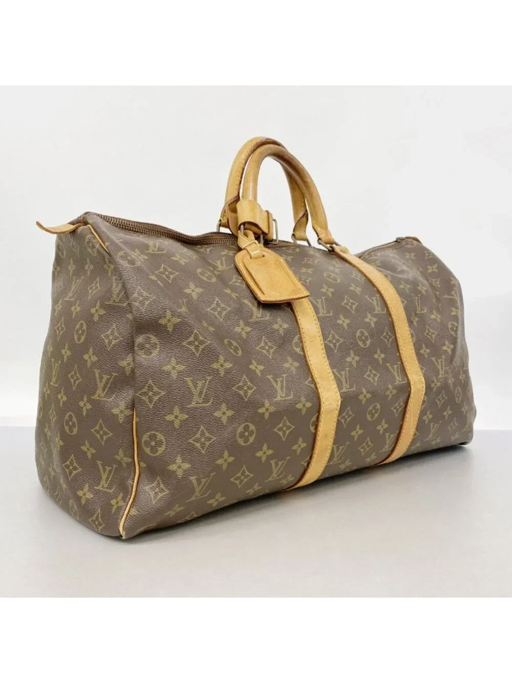 Louis Vuitton Boston Bag Monogram Keepall 50 Brown